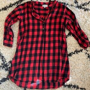 Boutique Buffalo Red & Black Plaid Tunic Women's Medium